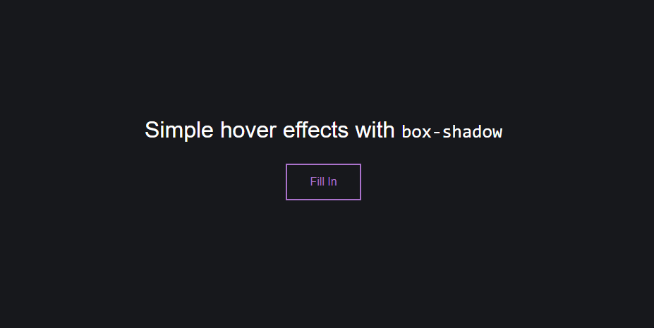 button and text with effect when hovered over
