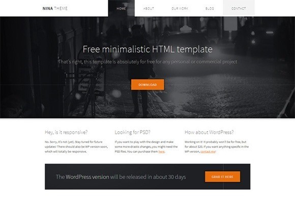 free responive web template html css Nina