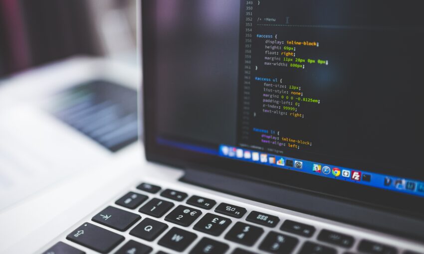 Laptop showing CSS code only