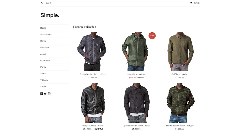 Simple Free Shopify Theme