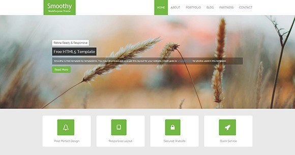 free responive web template html css Smoothy