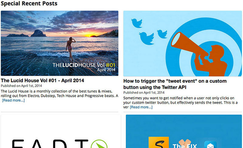 Display your recent posts with thumbnails with a beauty.